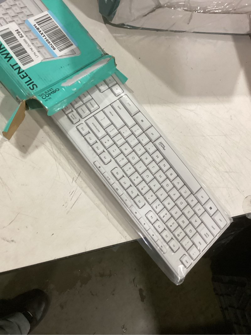 Condition photo showing Good Condition for logitech mk295 wireless mouse & keyboard combo with silenttouch technology, full numpad, advanced optical tracking, lag-free wireless, 90% less noise - off white off-white