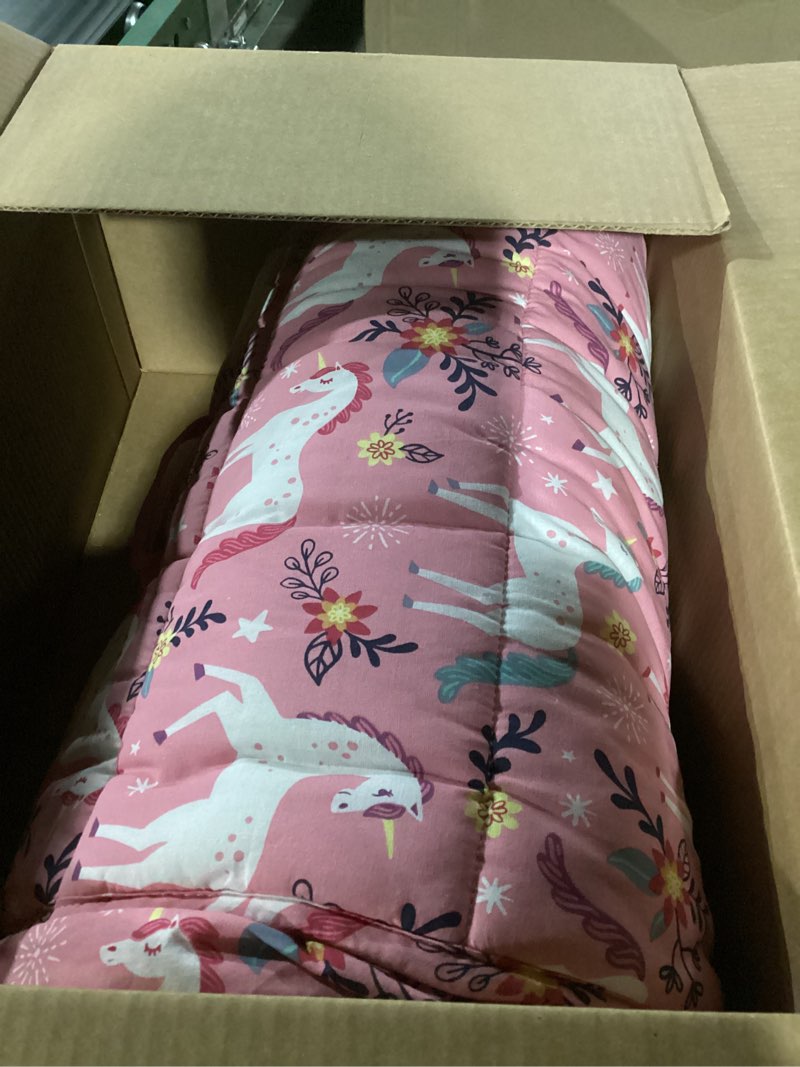 Condition photo showing As Is for Wildkin Kids Original Nap Mat – Cozy Kids Sleep Mat with Pillow, ideal for School & Travel Magical Unicorns