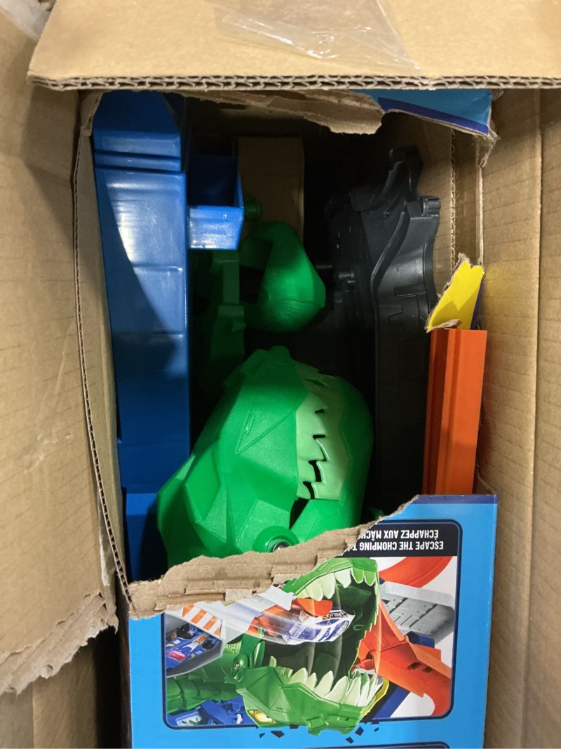 Condition photo showing Good Condition for Hot Wheels City Toy Car Track Set, Ultimate Garage with T-Rex Dinosaur, Store 100+ 1:64 Scale Vehicles, 3-ft Tall, with 2 Cars (Amazon Exclusive)