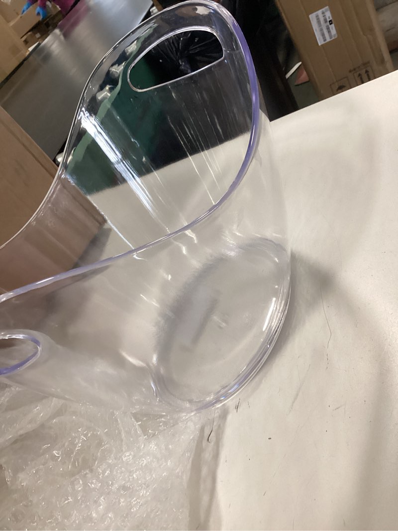 Condition photo showing Good Condition for Large Ice Bucket for Parties, 8L Drink Bin, Clear Champagne Bucket, Mimosa Bar Supplies, Wine Bucket Chiller for Parties, Party Beverage Tub, Holds 2-4 Standard Sized Wine or Champagne bottles on ice.