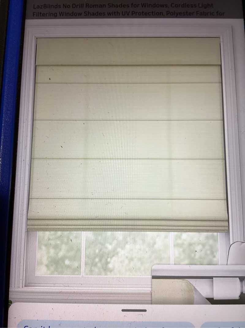 LazBlinds No Drill Roman Shades for Windows, Cordless Light Filtering Window Shades with UV Protecti