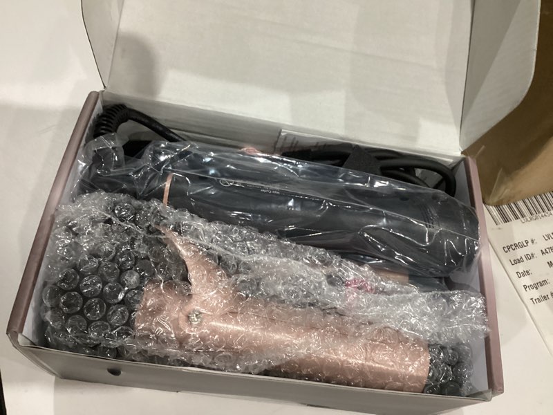 Condition photo showing New/Like New for 5 in 1 Curling Iron with Thermal Brush and 4 Interchangeable Ceramic Barrels(1/2 to 1 1/2 inch), Curling Wand Set with Flat Iron, Fast Heating, Dual Voltage Hair Curler, Gifts for Women Rose Gold Curling Iron Set