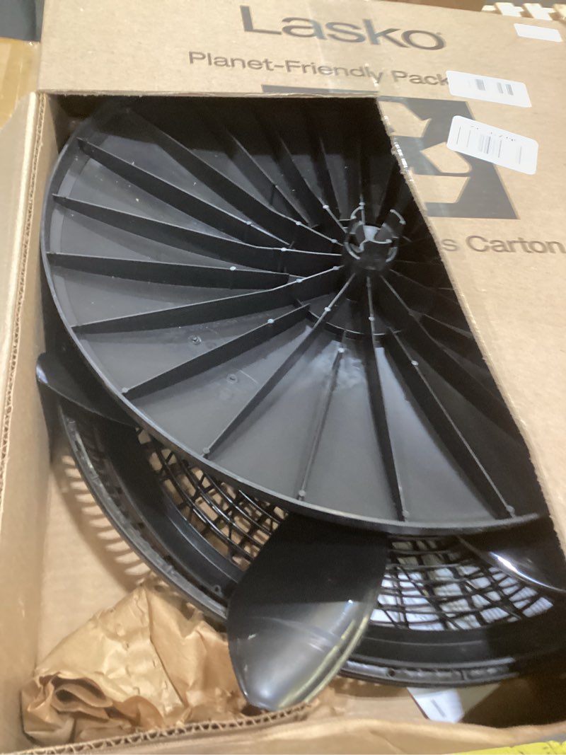Condition photo showing Good Condition for lasko oscillating cyclone pedestal fan, adjustable height, timer, remote control, 3 speeds, for bedroom, living room, home office, 18", black, 1843