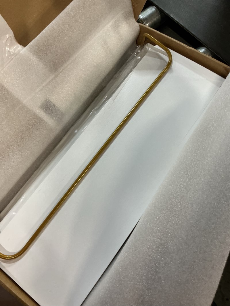 Condition photo showing Good Condition for Forbena Gold Floating Shelves for Wall Decor Set of 3, Bathroom Shelves Over Toilet, Modern Display Wall Shelf with Guard Rail for Living Room Bedroom Organizers and Storage - White and Gold | Gold, for Wall Decor, Bathroom Shelves, Over Toilet, for Living Room, Bedroom 17 Inch White and Gold