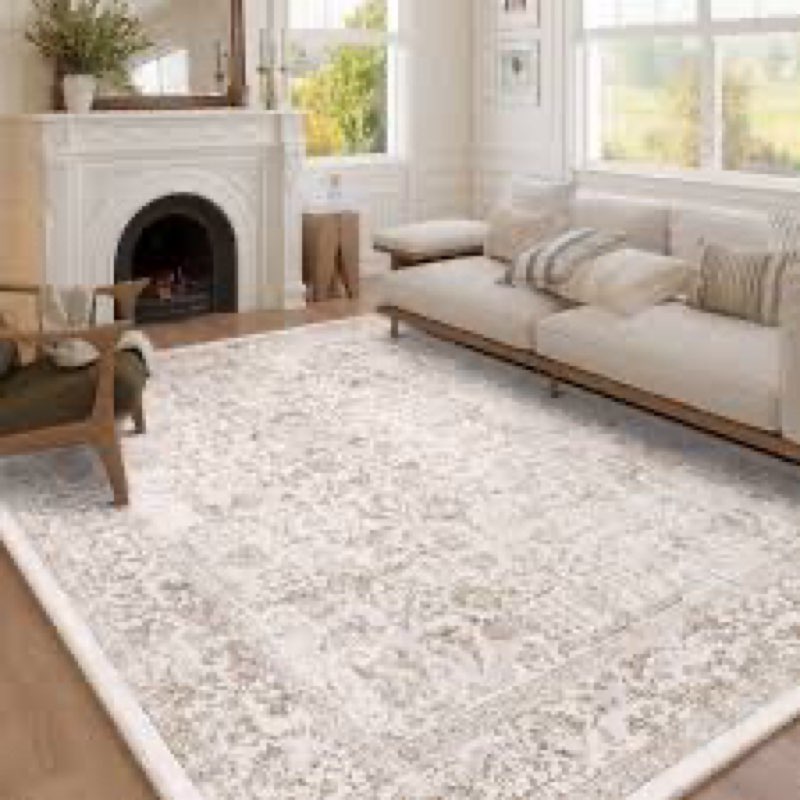 9x12 Area Rugs for Living Room: Washable Rug Vintage Rugs with Non-Slip Backing Large Rugs Low Pile 