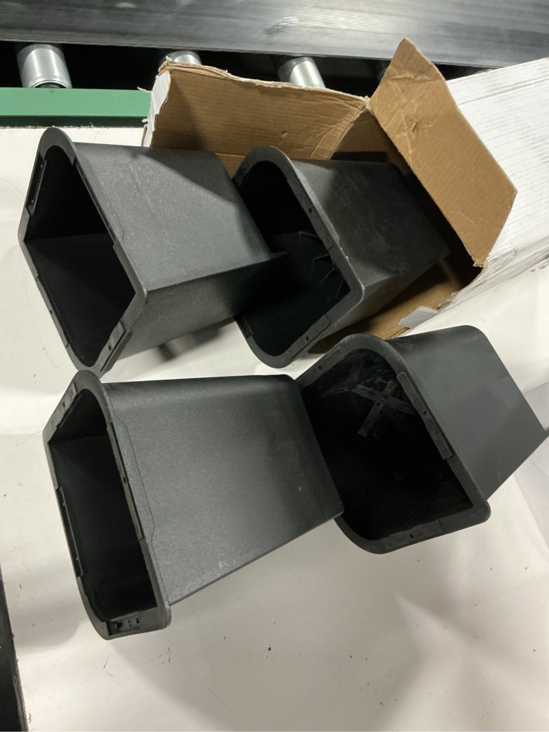 Condition photo showing As Is for mymulike bed risers heavy duty, oversized furniture risers, support up to 6000 lbs, lift 5 inch for couch, sofa, table,chair (black 4 pack, 5 inch)