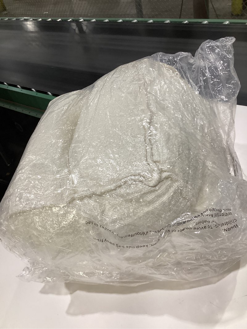 Condition photo showing Good Condition for ZICOTO Beautiful Boucle Pouf Ottoman and Foot Rest - Elevate Your Living Room Decor with Lightweight Comfort and Charm - A Round Modern Foam Filled Foot Stool Perfect to Rest Your Feet Beige