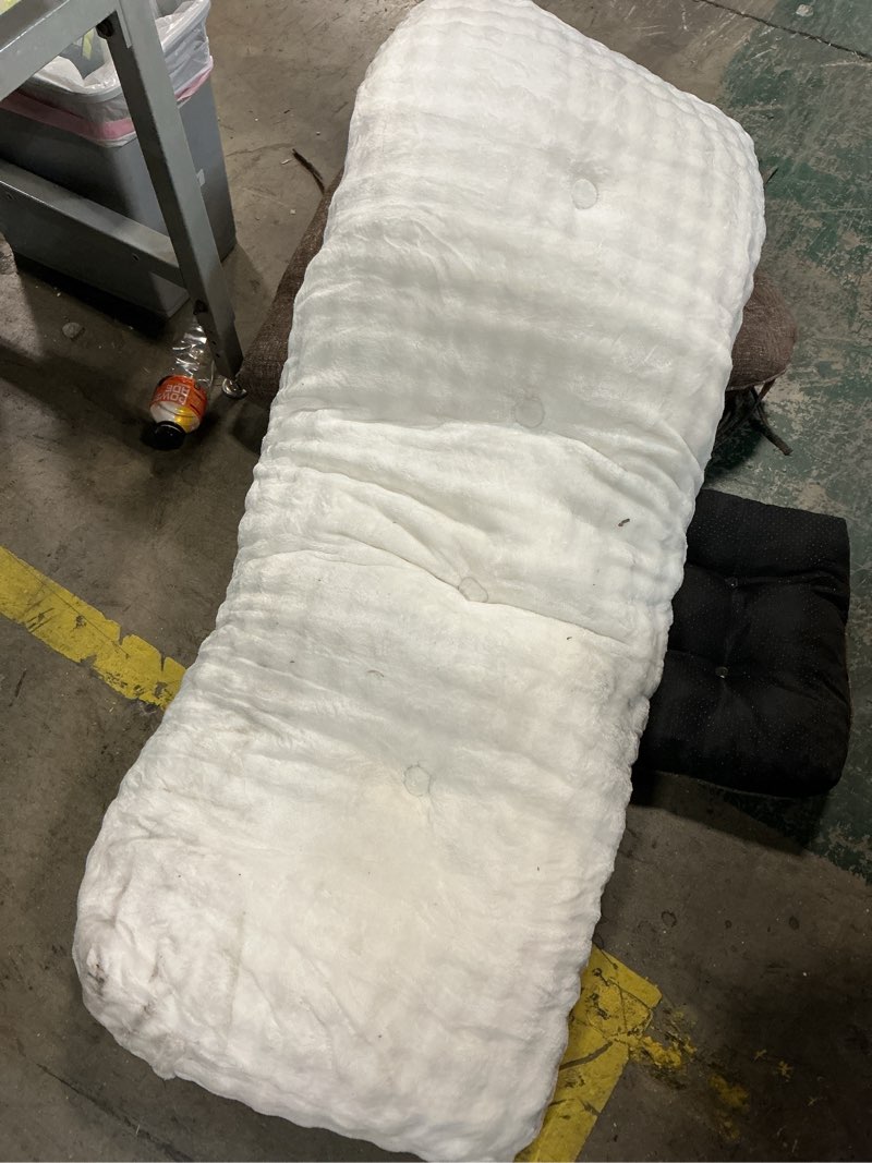 Condition photo showing As Is for Wenqik Wedge Pillow Triangular Headboard Bed Reading Backrest Wedge Bolster Pillow with Removable Cover Back Support for Daybed Bunk Bed(Beige,Full) Beige Full