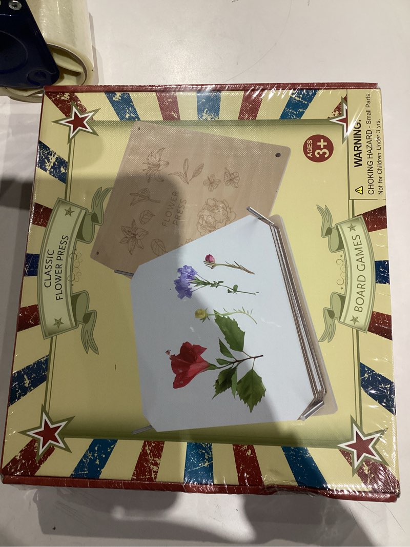 Condition photo showing New/Like New for Wooden Flower Press Kit for Adults & Kids - Great Gift for DIY Arts and Crafts Lovers, Preserve Memories, Color & Shape - Perfect for Drying Flowers, Leaves, Herbs (10.6 x 10.6 Inch) Square 10.6" x 10.6"