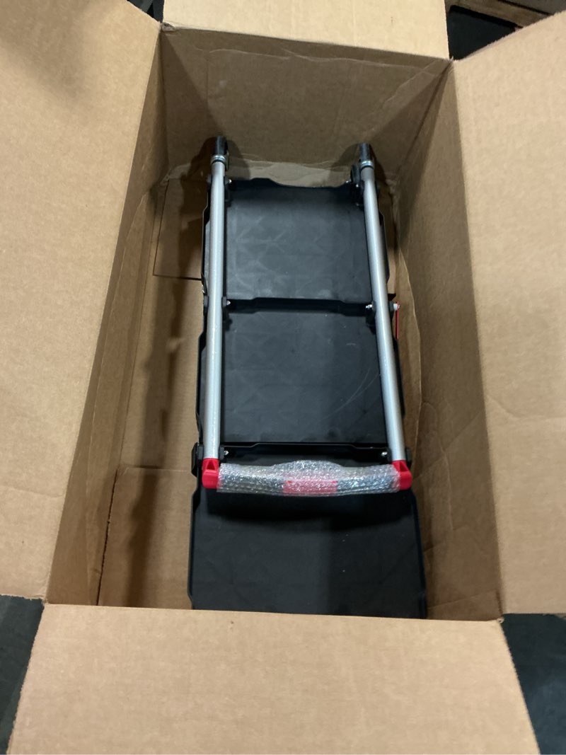 Condition photo showing Good Condition for Collapsible Cart - Portable and Lightweight Folding Service Cart with 50lb Capacity Per Shelf - Multi Use Foldable Trolley with Wheels by Stalwart