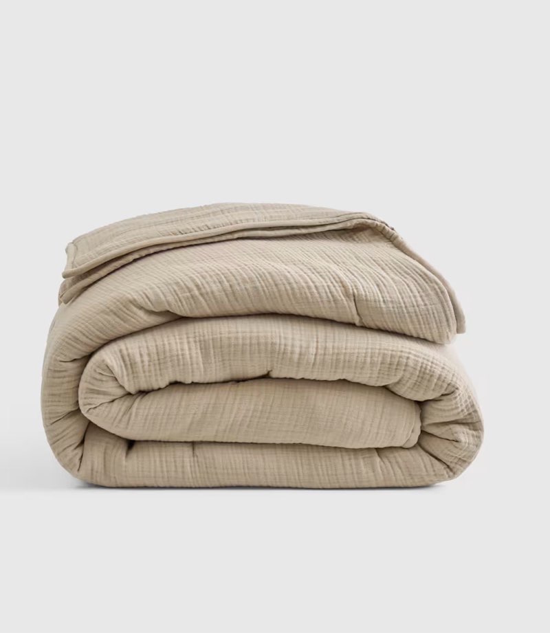quince organic cotton gauze dream quilt king  dune