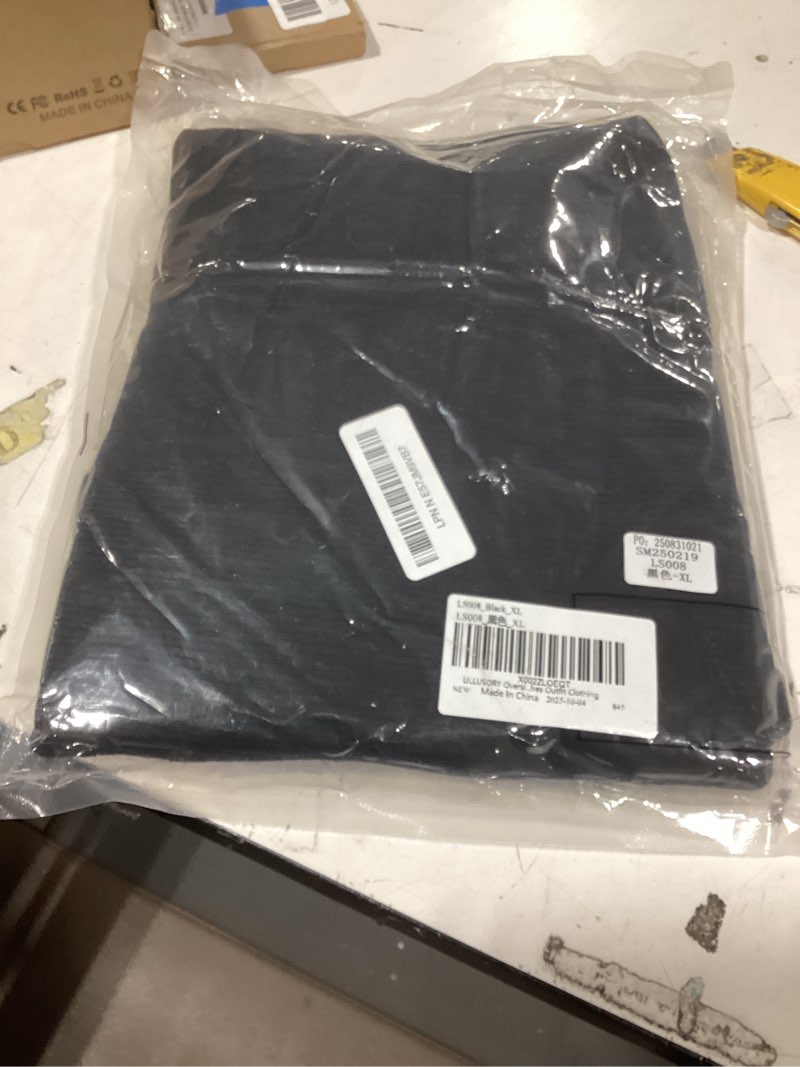 Condition photo showing New/Like New for lillusory women's turtleneck oversized sweaters long batwing sleeve spilt hem tunic pullover knit tops black x-large