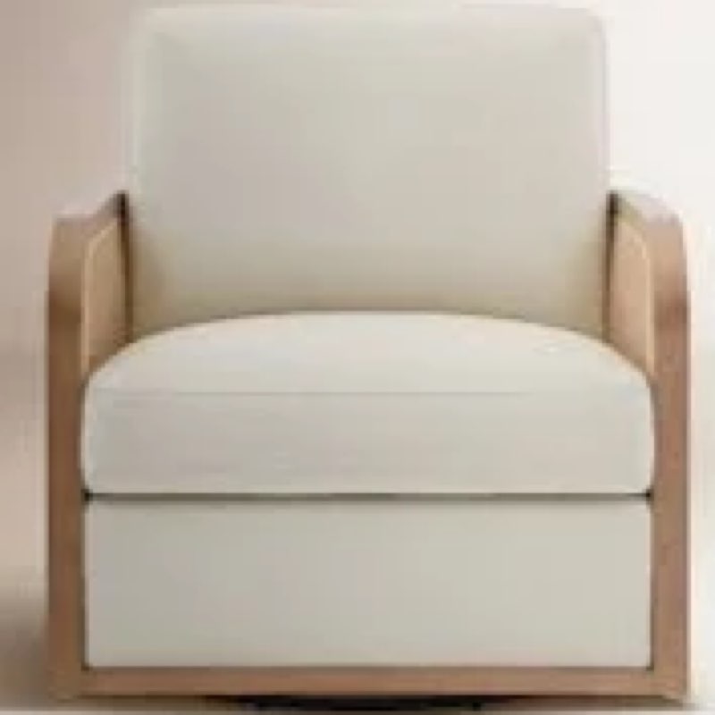 juliette upholstered natural cane swivel barrel chair