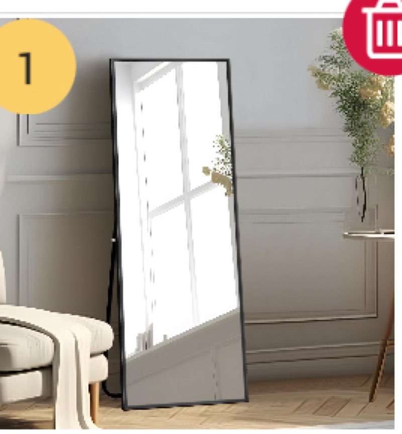 self Full Length Floor Mirror 55"x16" Large Rectangle Wall Mirror Hanging or Leaning Against Wall for Bedroom, Dressing and Wall-Mounted Thin Frame Mirror - Black, 55" x 16" (USAM004)
