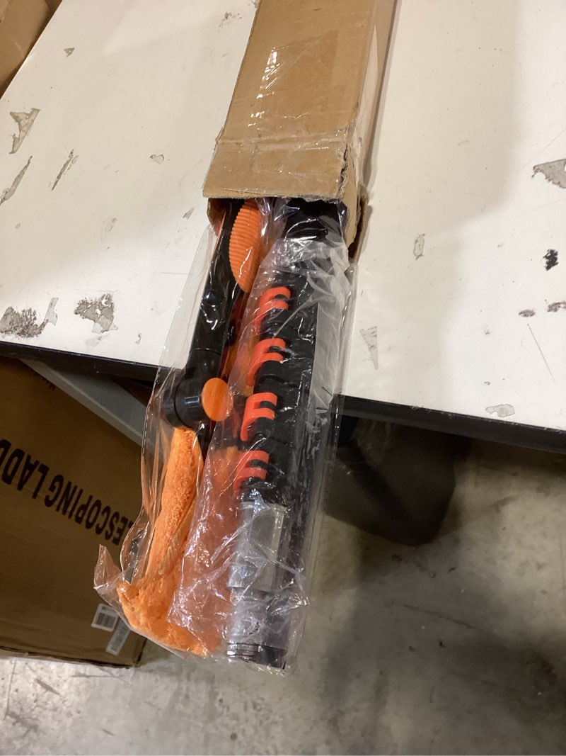 Condition photo showing New/Like New for 26ft telescoping window squeegee kit | 2-in-1 professional window washer & microfiber scrubber with extension pole | high reach cleaning tool for outdoor, indoor windows & glass orange 20ft