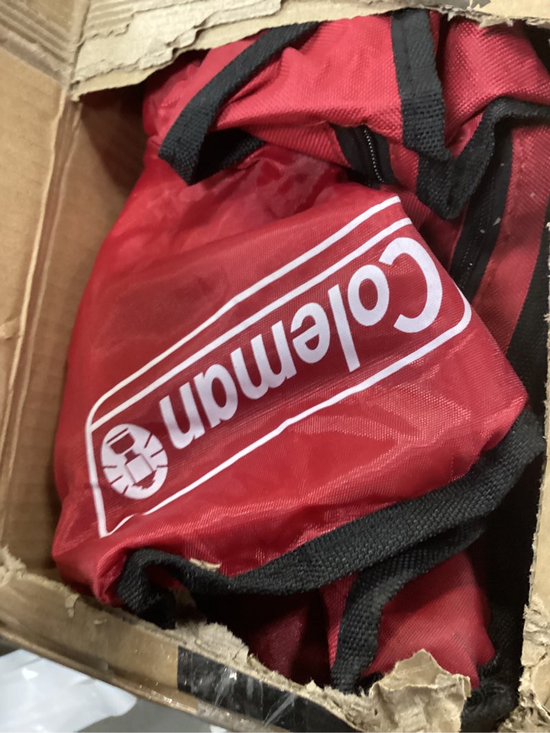 Condition photo showing Good Condition for Coleman Portable Camping Chair with 4-Can Cooler, Cushioned Seat & Back with Side Pockets & Cup Hold