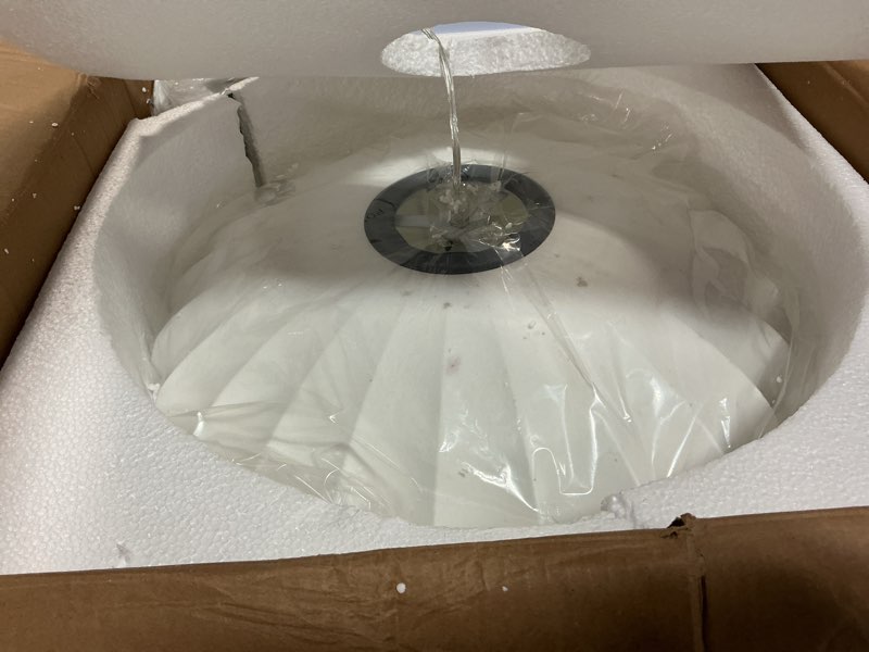 Condition photo showing Good Condition for 19.7 Inch Silk Light Fixture Pendant, Modern Light Fixture Chandelier White Lantern Hanging Lighting Fixture for Living Room Dining Room Bedroom Restaurant Foyer