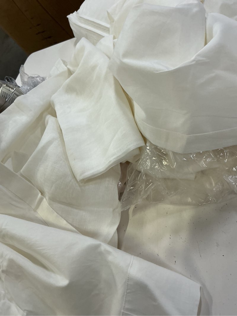 Condition photo showing Good Condition for european linen curtain, 48x84, white