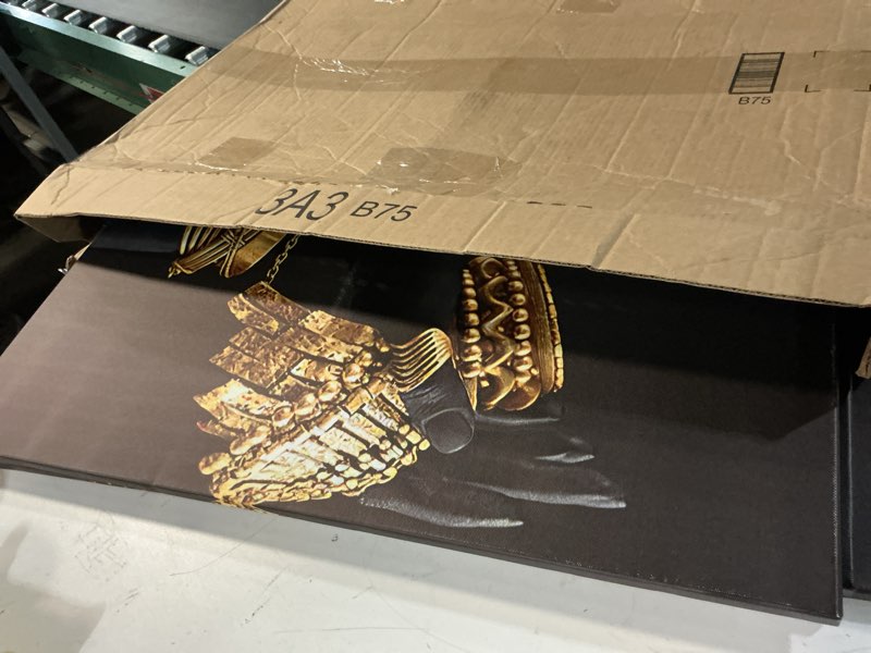 Condition photo showing Good Condition for hjl art african wall art black and gold pictures canvas artwork wall decor for bedroom living room bathroom home decorations prints framed ready to hang(14''w x 28''h x3) 28 in x 42 in (h x w) gold