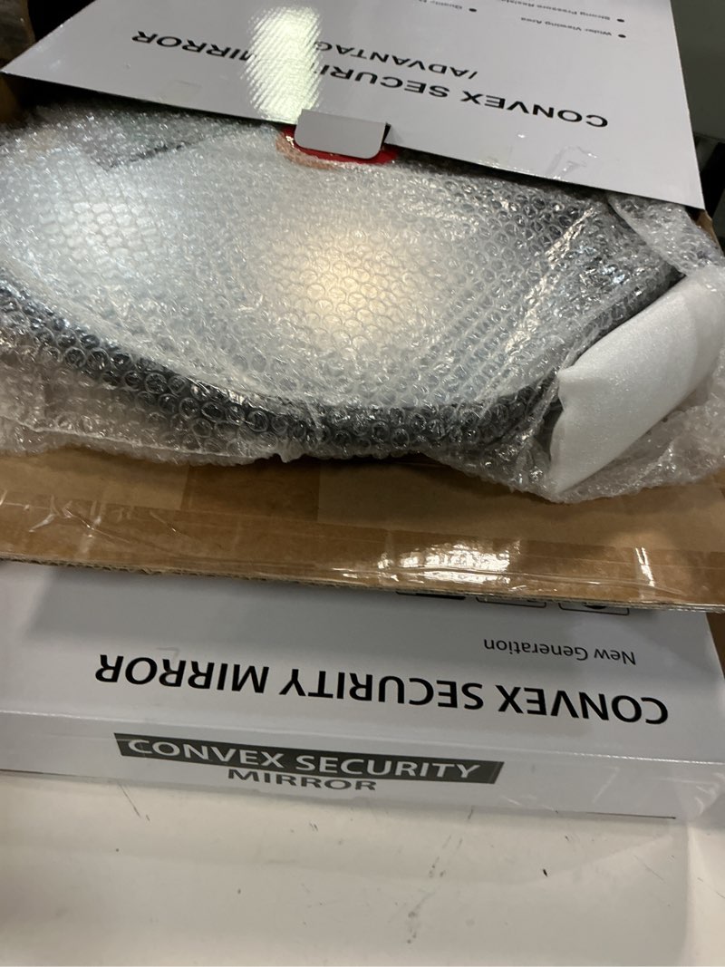 Condition photo showing Good Condition for angooni premium 2 pack 16" 2.0mm thick acrylic convex traffic mirror, ajustable wide angle view security mirror for garage, parking, warehouse, office, driveway and traffic blind spots 16inch 2