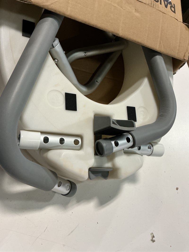Condition photo showing Good Condition for homland toilet seat risers for seniors, adjustable width & height, 300 lbs | removable padded handles, elevated raised toilet seat for elderly, handicap, fits most toilet, dual-locking system silver