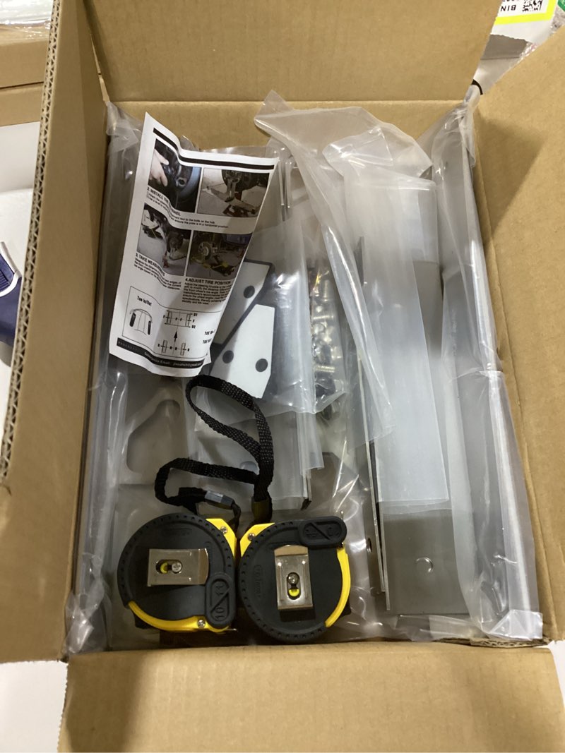 Condition photo showing Good Condition for Upgraded Heavy Duty Wheel Alignment Tool Kit with Tape Measures, Stainless Steel Automotive Toe Alignment Tools Hub Stands Balancing Plates for Car Truck SUV (Patent Design)