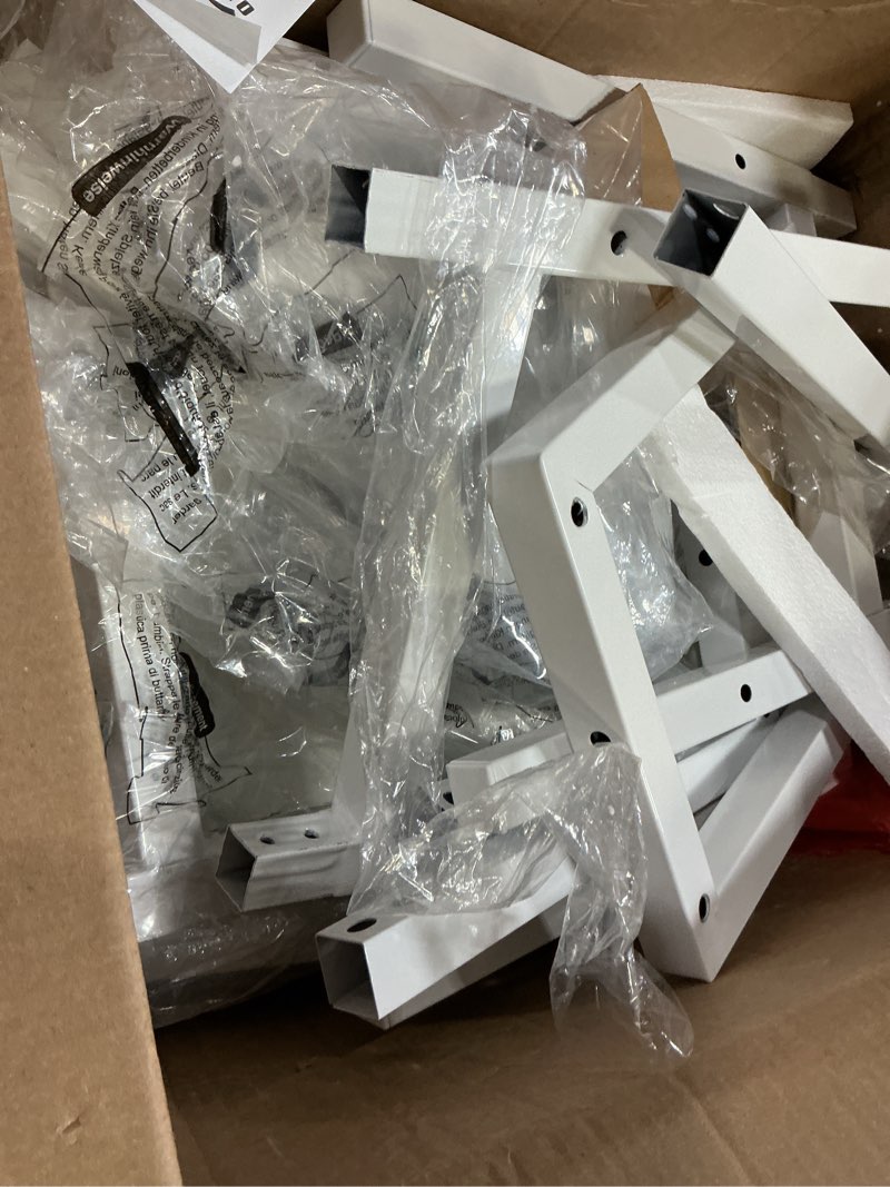 Condition photo showing As Is for (Incomplete)Amazon Basics Solid Wood Saddle-Seat Counter Height Bar Stools for Kitchen Island and Home Bar with Footrest, 29-Inch Height, White, Set of 2