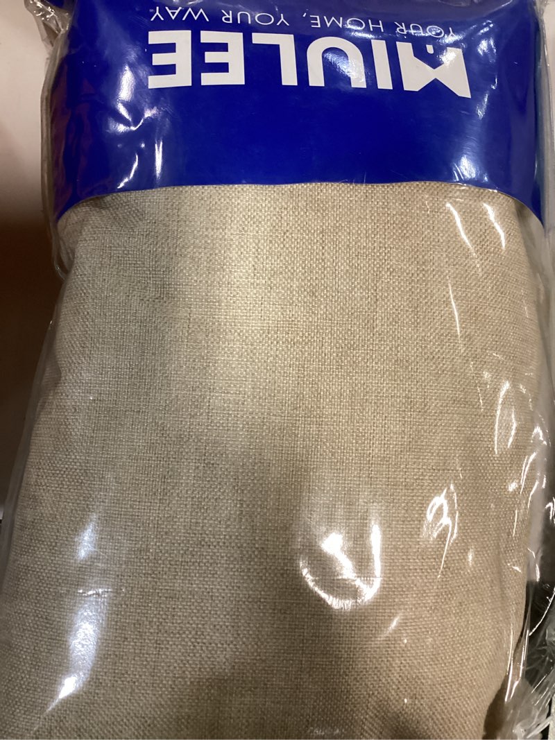 Condition photo showing New/Like New for MIULEE Linen Pinch Pleated 100% Blackout Curtains for Bedroom 90 Inch Long 2 Panels Set - Back Tab Track Black Out Curtain for Living Room Darkening Triple Pleat Drapes with Hooks, Oatmeal Oatmeal 40"W x 90"L (Pack of 2)