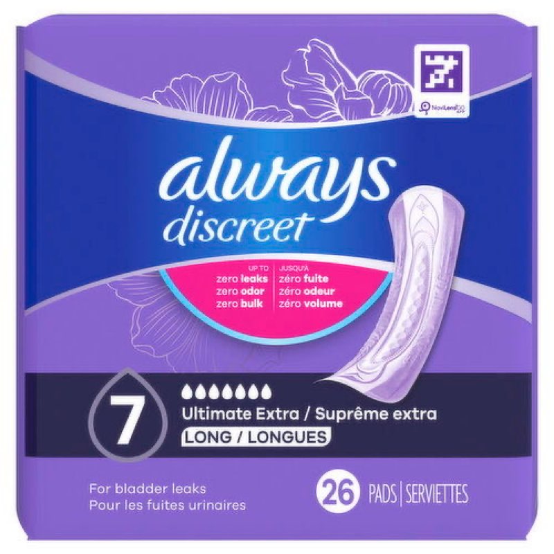 Always Discreet Pads, Ultimate Extra Protect Absorbency, Long Length, 26 Each