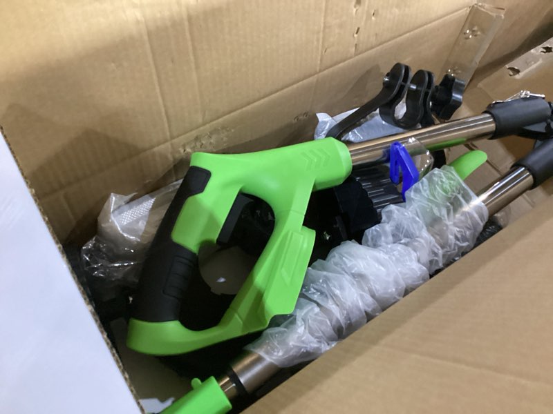 Condition photo showing New/Like New for (not tested)cordless weed wacker, 2-in-1 stringless weed wacker, foldable 2.0ah battery powered weed trimmer stringless grass trimmer/edger lawn tool for yard lawns garden