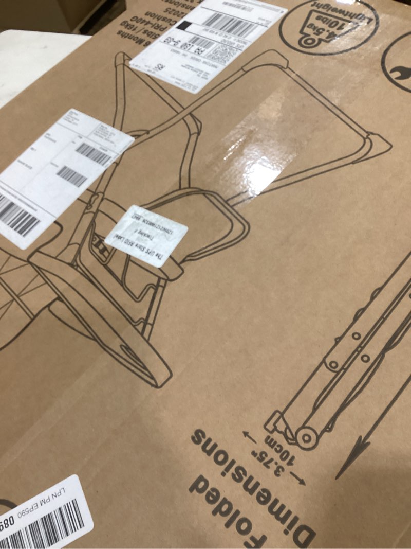 Condition photo showing New/Like New for Primo PopUp Folding High Chair for Baby Age 6 to 36 Months - Taupe Folding Beach Style High Chair with Removable Dishwasher Safe Tray, 3pt Safety Harness, Leatherette Seat - Space Saving Design