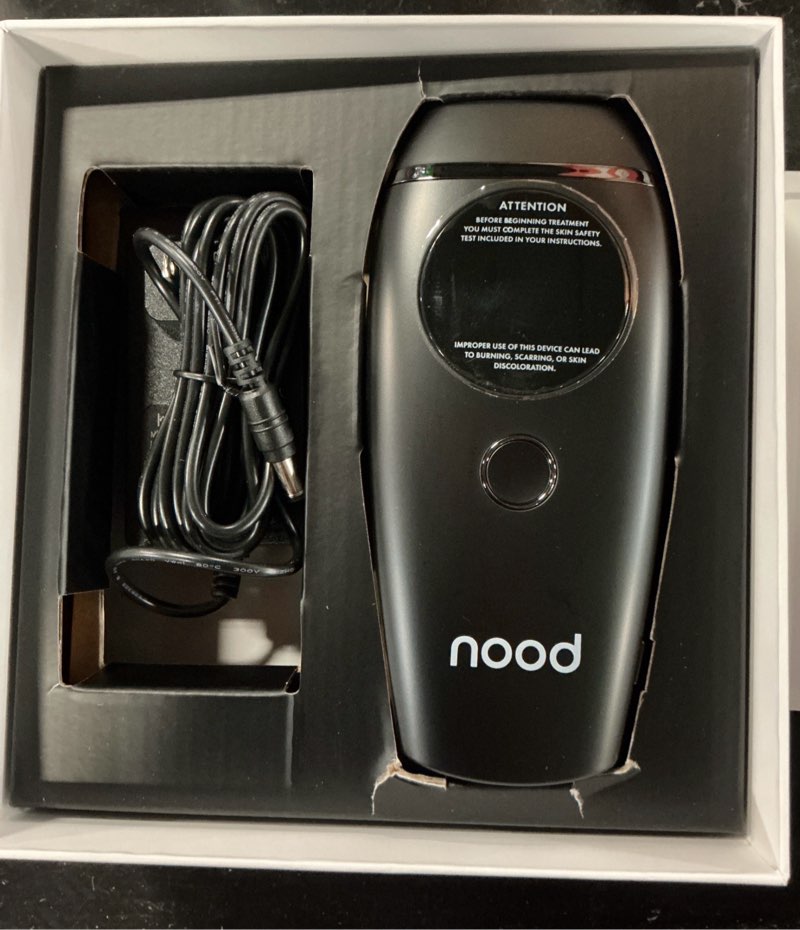 Condition photo showing As Is for new flasher 2.0 by nood, ipl laser hair removal device for men and women, pain-free and permanent results, safe for whole body treatment - matte black