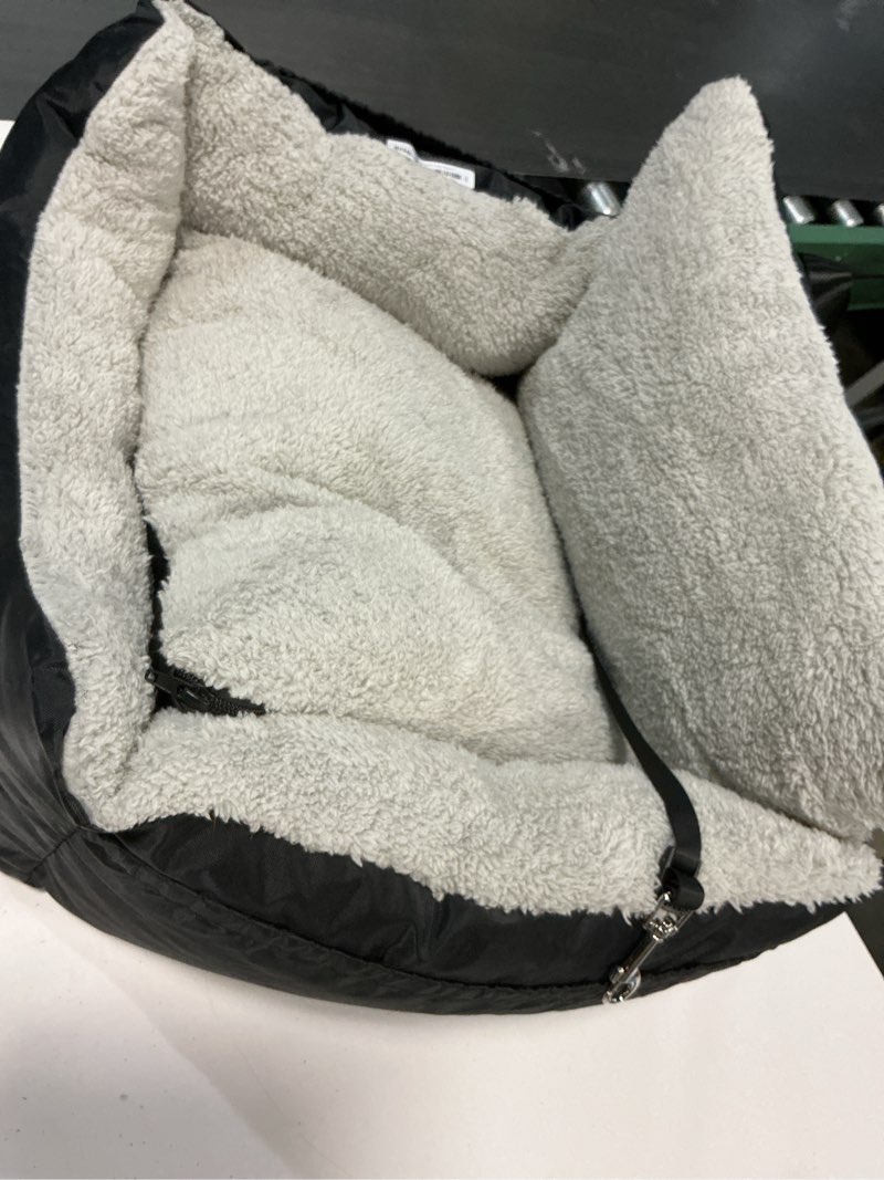 Condition photo showing Good Condition for BurgeonNest Dog Car Seat for Small Dogs, Soft Pet Car Travel Home Bed Under 25 lbs, Fully Detachable and Washable Cat Booster Carseats with Storage Pockets and Clip-On Leash Portable Carrier,Black Small Black