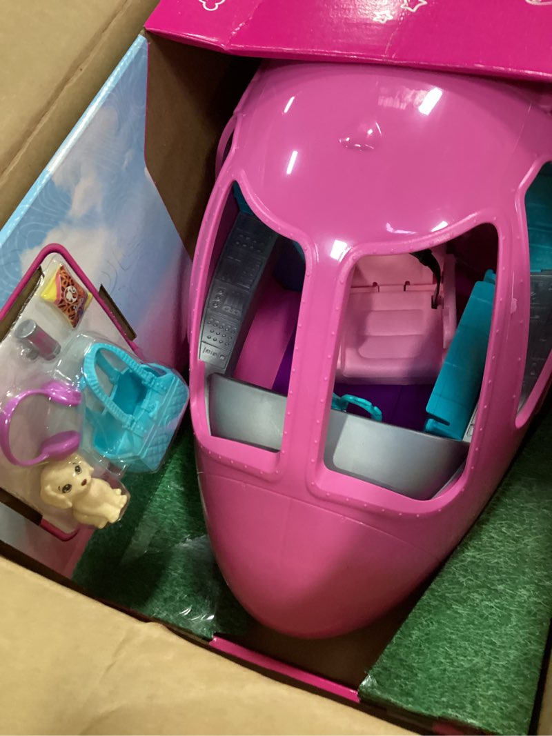 Condition photo showing New/Like New for Barbie Dreamplane Airplane Toys Playset with 15+ Accessories Including Puppy, Snack Cart, Reclining Seats and More (Amazon Exclusive)