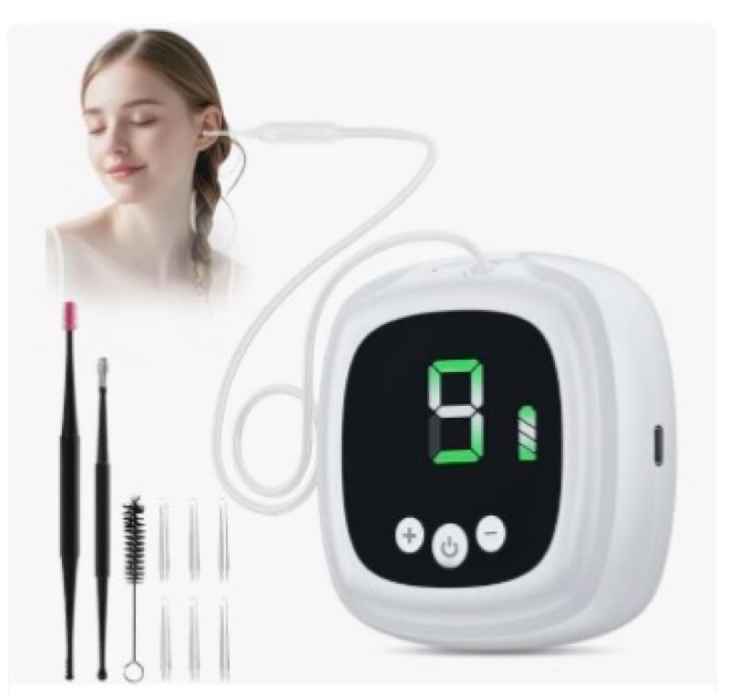 Ear Vacuum Wax Remover, Ear Wax Removal Kit with 9 Levels Strong Suction