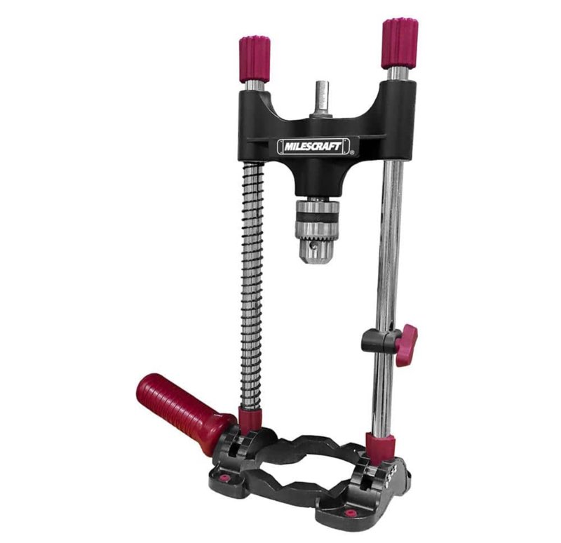 Milescraft 1318 DrillMate Portable Drillling Guide – Precision Drilling Jig Attachment for Drilling Angled or Straight Holes  Adjustable Drill Guide Attachment  Portable Drill Press with 3/8” Chuck