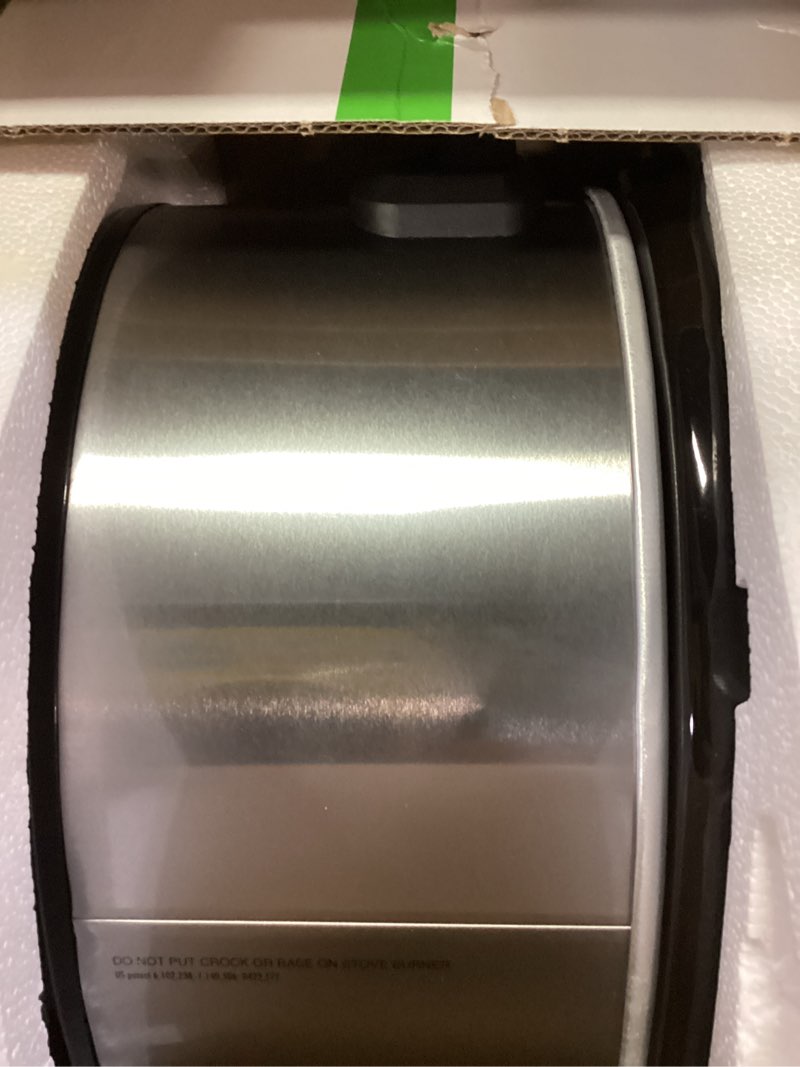 Condition photo showing Good Condition for hamilton beach 6-quart slow cooker with 3 cooking settings, dishwasher-safe stoneware crock & glass lid, silver (33665g) silver 6 quarts