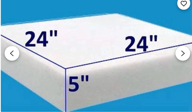 Sofa cushion replacement insert 24” x 24” x 5” (similar to stock photo)