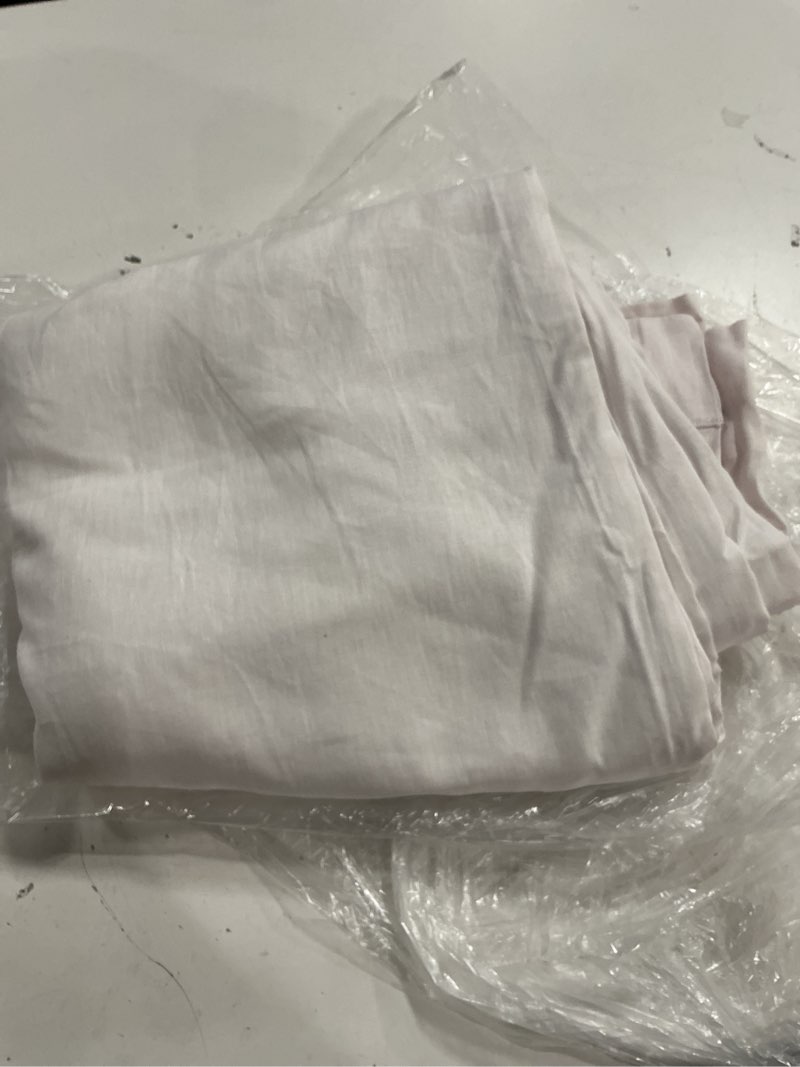 Condition photo showing Good Condition for quince european linen blackout curtain 48 in x 84 in white