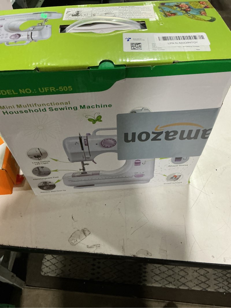 Condition photo showing Good Condition for Sewing Machine for Beginners, Electric Mini Portable, 12 Built-in Stitches with Reverse Sewing, 2 Speeds Double Thread with Foot Pedal, Storage Bag, Cotton Fabric and Threads(Premium Set) Purple