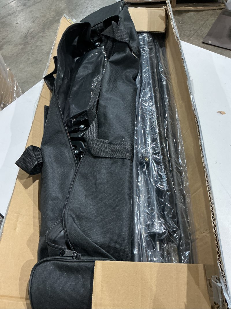 Condition photo showing As Is for emart backdrop stand 10x10ft(wxh) photo studio adjustable background stand support kit with 2 crossbars, 8 clamps, 2 sandbags and carry bag for parties, events decoration, wedding, photography 10x10ft black