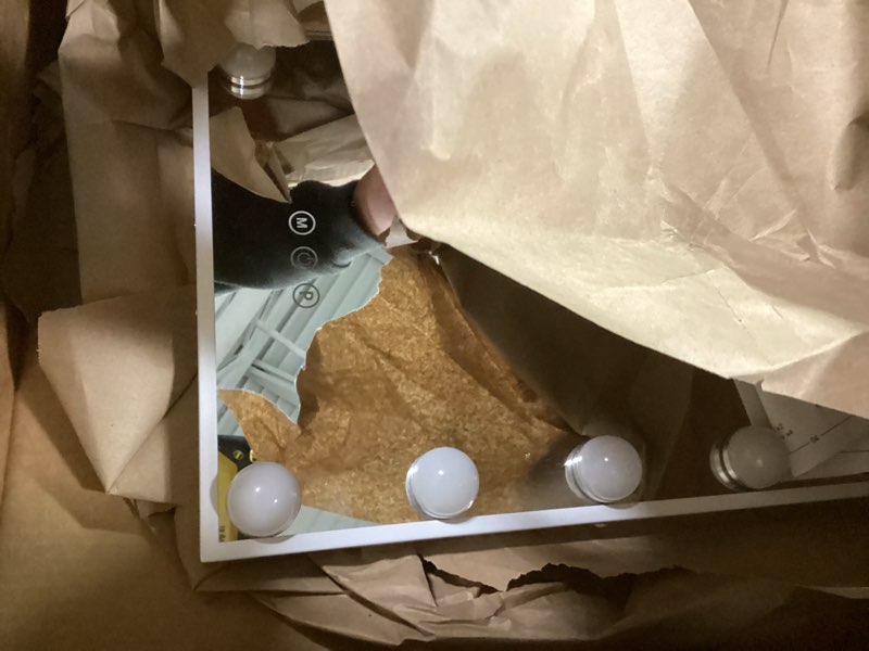 Condition photo showing Good Condition for VANITII Lighted Vanity Hollywood Mirror with 12 Dimmable Bulbs Smart Touch Control 3 Colors Light for Tabletop, Detachable 10X Magnification 17"L x 12"W