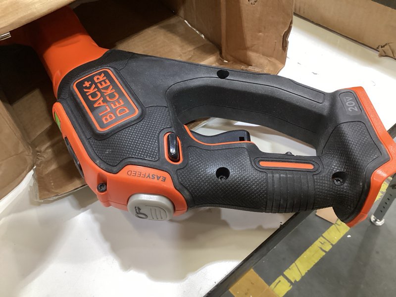 Condition photo showing As Is for black+decker 20v max cordless string trimmer and edger, 12 inch weed eater, 2-speed control weed wacker, 2 batteries, charger and spool included (lste525) 20v string trimmer kit