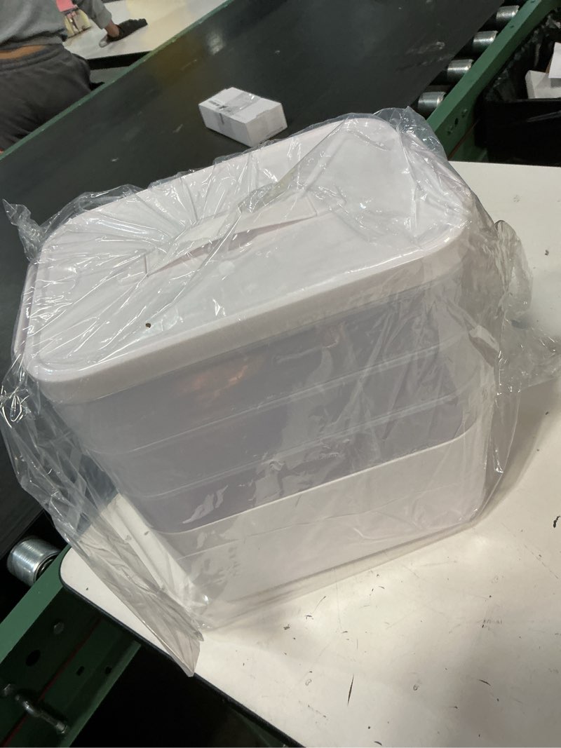 Condition photo showing Good Condition for 16 qt stackable craft storage organizer box with handle, white, removable trays for art supplies and crafting 11.1''x10.83''x10.83''(4 layer-white)