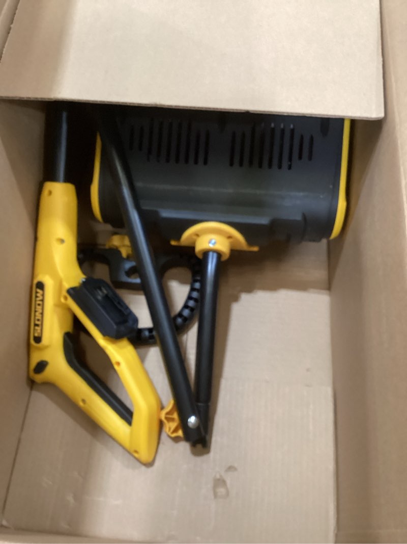 Condition photo showing As Is for Cordless Snow Shovel, 20V Electric Snow Blower Compatible with De-Wait(No Battery), 13.5 Inch Cordless Snow Removal Shovel with Directional Plate - Yellow No Battery-Yellow