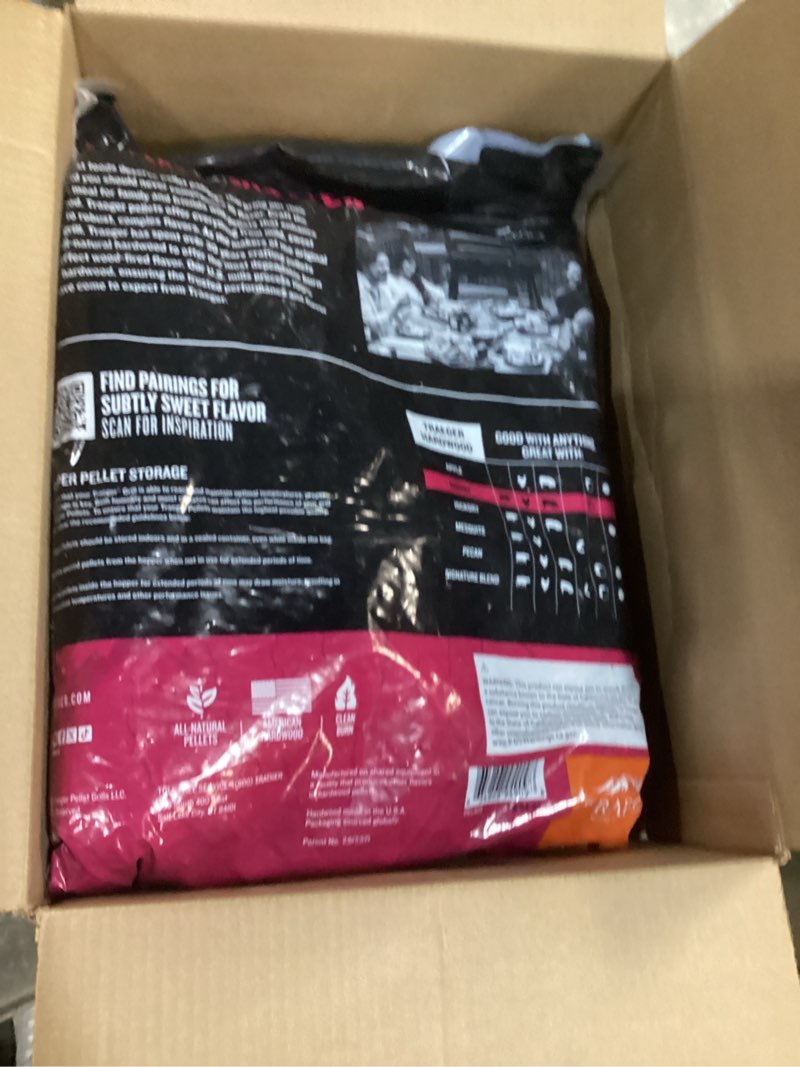 Condition photo showing Good Condition for Traeger Grills Cherry 100% All-Natural Wood Pellets for Smokers and Pellet Grills, BBQ, Bake, Roast, 18 lb. Bag 18lb Cherry
