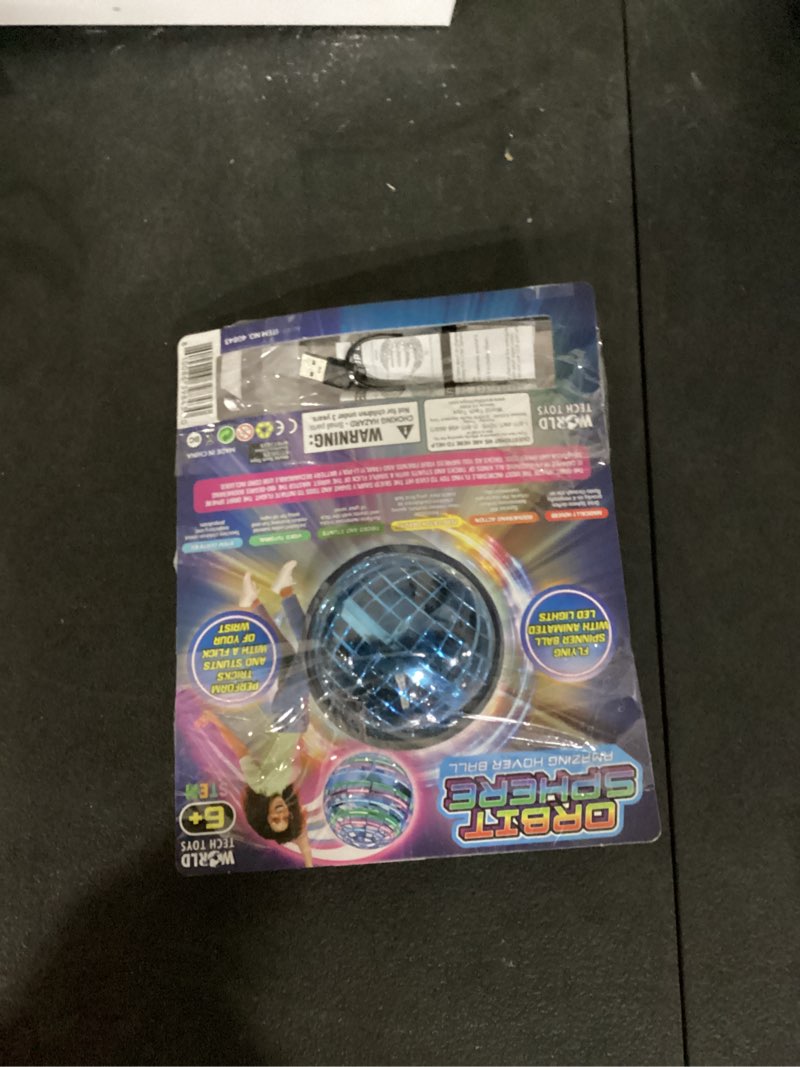 Condition photo showing As Is for 2025 flying orb ball toy,cosmic globe boomerang hover ball galactic fidget spinner, hand drone orbit, cool toys gift for 6 7 8 9 10+ year old boys girls teens outdoor toys(blue)
