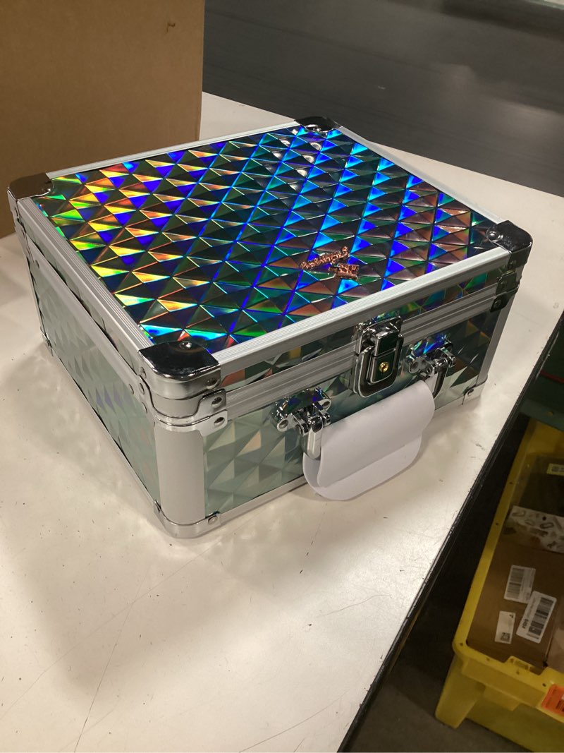 Condition photo showing Good Condition for Relavel Makeup Bag with LED Mirror, Makeup Box Travel Train Case with Rechargeable Lighted Mirror & Adjustable Dividers, Cosmetic Brush Organizer Storage for Makeup Artists Gifts for Women and Girls Black Small (similar)