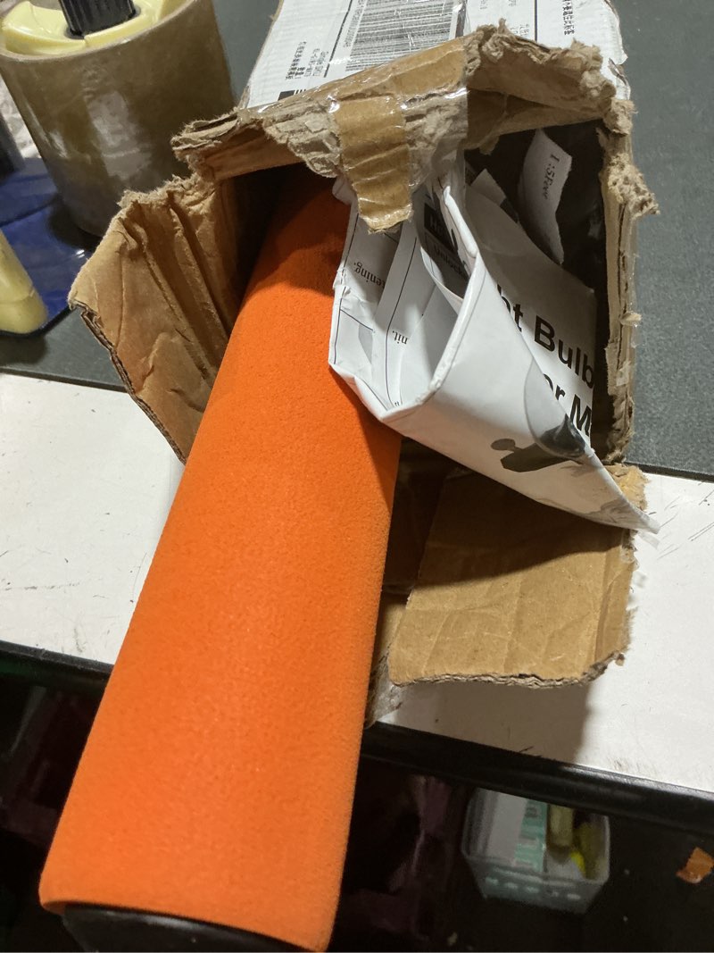 Condition photo showing As Is for pmmj light bulb changer for high ceilings with 26ft reach, telescopic extension pole for high ceilings and recessed lights (5-20ft) with baskets, suction cup and duster
