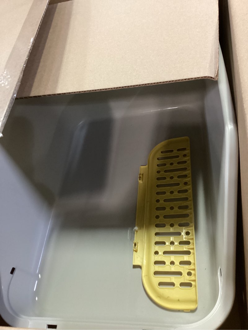 Condition photo showing Good Condition for SpaceTime Large Cat Litter Box with High Sides,Cat Boxes for Indoor Cats,Cat Litter Pan for Kitty,Litter Box with Low Entry,Easy to Clean,Anti-Splashing(Grey-Yellow)